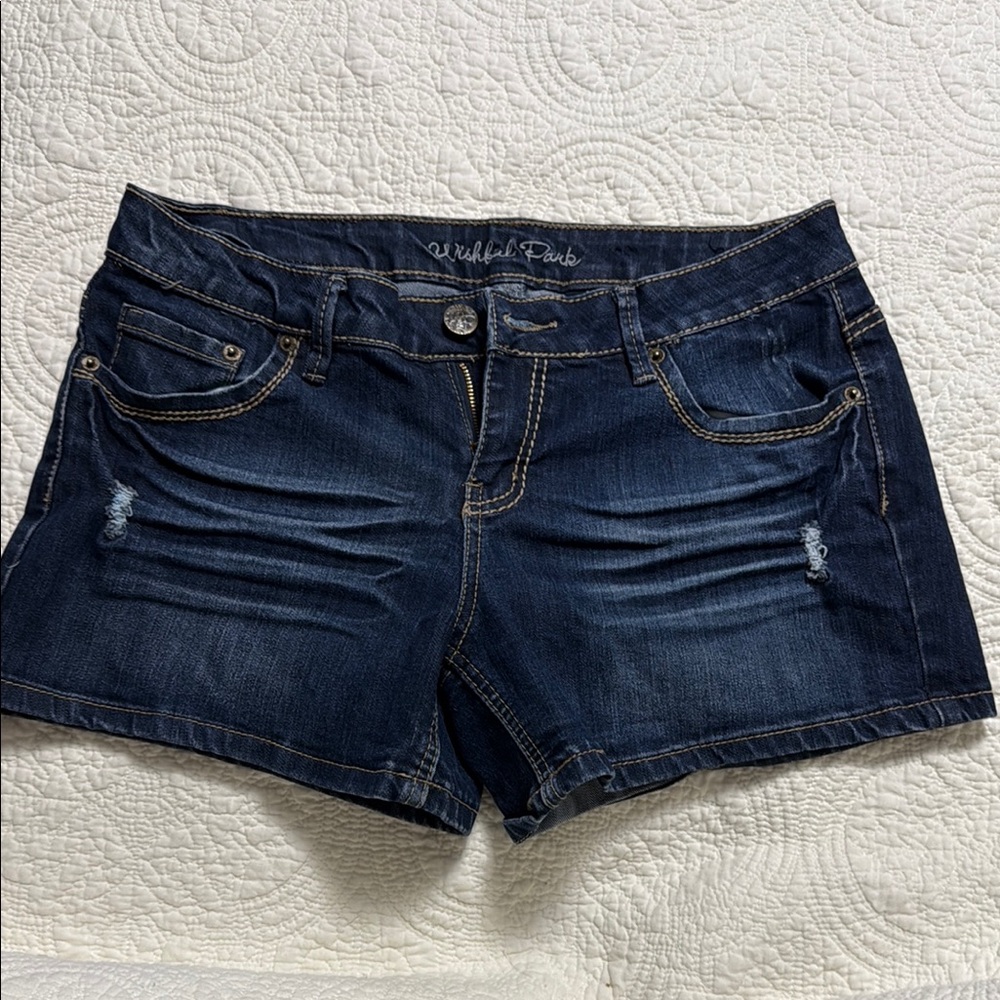 Wishful Park Dark Blue Denim Women Shorts Size 13